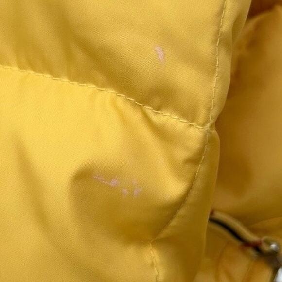 Vintage Y2K Tommy Hilfiger Jeans Yellow Puffer Coat Women's Size Medium Preppy - Picture 9 of 15